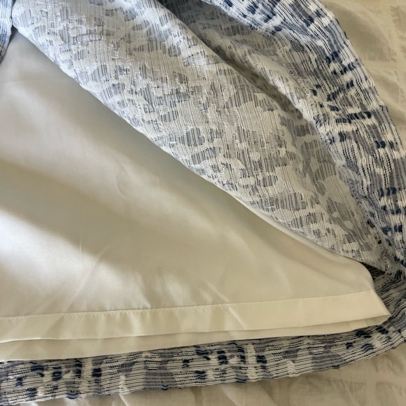 LOFT  blue white Mini A-Line Skirt Cocktail - Picture 7 of 8